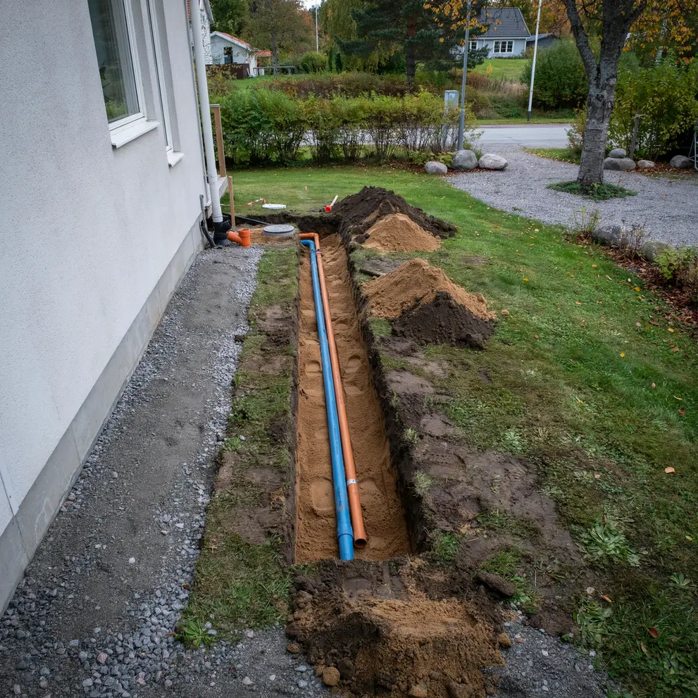koppla kommunalt vatten avlopp rimbo norrtalje roslagen stockholm