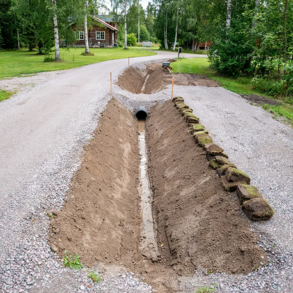 markavvattning dikning dikesrensning rimbo norrtalje roslagen stockholm